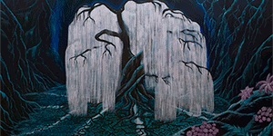 Baum der Seelen, (im Hellen / im Dunkeln), 2x 120 cm x 140 cm, Acrylmischtechnik, in Privatbesitz