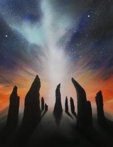 Steinkreis von Callanish, 70 cm x 90 cm , Acryl