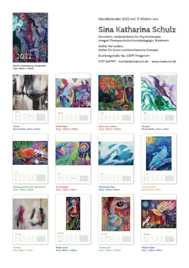 Neuer Wandkalender für 2022! – SinaKunst